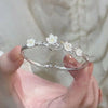Creative Plum Blossom Cuff Bangles for Women Silver Color Floral Open Bracelet Wristband Wedding Jewelry - Image 3