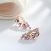 Shiny Purple Zircon Butterfly Drop Earrings Women Rose Gold Color Daily Jewelry Crystal Gift - Image 5