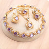 Red Zircon Silver Gold Color Jewelry Sets Bridal Wedding Earrings Rings Pendant Necklace Stone Bracelets Set For Women - Image 8