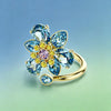 Colorful Zircon Floral Butterfly Necklace Earrings Bracelet Ring Ladies Garden Style Accessories - Image 9