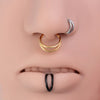 1pc 6-12mm 16G Steel Nose Ring Hoop Septum Clicker Double Layers Seamless Hinged Piercing Conch Daith Cartilage Earring - Image 2