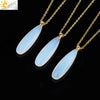 Csja Water Drop Necklaces Crystal Pendant Stainless Steel Chain Necklace for Women Stone Amethyst Jewelry Gift - Image 16