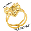 6Pcs Stainless Steel Gold Plated Irregular Blank Base Cabochon Open Rings Punk Geometric Men Party Chunky Jewelry - Image 26