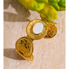 66mm Stainless Steel Hammer Metal Shell Cuff Bracelet Bangle Golden Pvd Plated Texture Wide Wrist Jewelry Gift - Image 4
