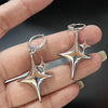 Simple Silver Color Star Earrings for Women Opal Stone Heart Hoop Earrings Punk Y2K Cute Daily Wear Jewelry Party Gifts - Image 3