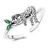 Clover Adjustable Ring Silver Rotating Cherry Blossom Flower Open Rings For Women Wedding Jewelry Gift - Image 18