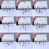 6pcs Cubic Zircon Crystal Pendant Dangle Earrings Set for Women Platinum Plated Party Gift Jewelry - Image 2