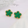 High-Quality Stainless Steel Five-Leaf Flower Clover Ladies Studs Earrings Simple For Woman Plum Flower Jewelry Party Gift - Image 8