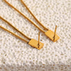 316L Stainless Steel Irregular Double O Letter Earrings Gold Plated Jewelry Women's Charm Earrings - Image 5