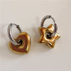 Classic Stainless Steel Heart Star Hoop Earrings For Women Punk Hip Hop Gold Silver Color Y2K Jewelry Female Earrings oorbellen - Image 9
