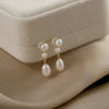 Three Freshwater Pearls Strand Drop Earrings For Women Gold Plated Brass Long Earring Statement Jewelry - Image 2