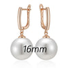 Simple 10mm 12mm 16mm Pearl Drop Earrings for Women Rose Gold Color Bridal Daily Earrings Wedding Jewelry - Image 8
