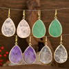 Stone Water Drop Dangle Earrings Bohemian Women's Delicate Banquet Party Holiday Handmade Jewelry - Image 4