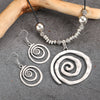 Vintage Bohemian Style Metal Spiral Pendant Necklace Earrings for Women Creative Two-piece Beach Vacation Jewelry Set - Image 1
