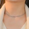 Love Knot Double Snake Chain Necklace Women Stainless Steel Clavicle Chain Choker Gold Color Jewelry Gift - Image 3