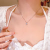 Sparkling Zircon Sugar Cube Titanium Steel Necklace for Women Clavicle Chain Choker Jewelry Accessories - Image 4
