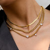 Delicate Cubic Zirconia Chain Necklace For Women Minimalist Gold Plated Stainless Steel Necklace Jewelry - Image 2