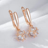 Unique Square Drop Earrings for Women Rose Gold Color Shiny Zircon Accessories Ethnic Jewelry - Image 5