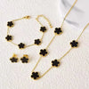 Classic Five Petal Flower Pendant Necklace, Women's Jewelry Earrings, Stainless Steel Clover Bracelet Gift - Image 9