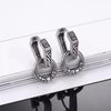 Kofsac Vintage Thai Silver Geometric Earrings Men Personality Punk Hip-Hop Sea Wave Texture Earring Creative Male Jewelry - Image 1