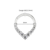Teardrop Cubic Zirconia Hinged Septum Hoop with 16G Gauge - Image 10
