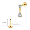 Titanium 16G Teardrop Dangle CZ Labret Stud Waterdrop Tragus Cartilage Earring Flatback Helix Piercing - Image 11