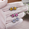 Ne'w Bright White/Yellow/Pink CZ Stud Earrings for Women Contracted Jewelry Wedding Engagement - Image 36