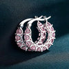 Full Pave Cubic Zirconia Spike Hoop Earrings in Many Colors - Image 9