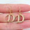 Gold Color Clear Zircon CZ Name Alphabet Initial Letter Dangle Earrings for Women - Image 17