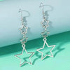 Stylish Geometry Hollow Star Charming Hollow Out Curly Round Star Long Stud Earring for Women Jewelry Accessories Gift - Image 4