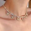 Classic Butterfly Pendant Necklace Golden Silver Color Crystal Chain Chokers Necklaces for Women Party Elegant Jewelry - Image 1