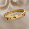Irregular Colorful Zircon Cuff Bangle for Women Stylish Gold Plated Stainless Steel Smooth Wrist Bracelets Jewelry - Image 2