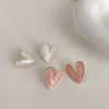 Geometric Heart Clip-On Earrings with Enamel Color - Image 1