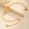 Zircon Oval Pendant Bracelet for Women,Gold Color Stainless Steel Small Square Chain Bracelets, Jewelry Gifts - Image 5