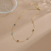 Zirconia Charm Crystal Necklace Bracelets For Women Stainless Steel Link Chain Rainbow Rhinestone Accessory - Image 3