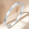Stainless Steel Open Bangles for Women Gold/Silver Plated 6mm Cubic Zirconia Cuff Bracelet Jewelry Gifts - Image 7