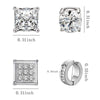 1-12 Pair Stainless Steel Magnetic Non Piercing Inlaid Cubic Zirconia Stud Earrings Clip on Hoop Earrings Set for Men Women - Image 4