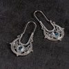 Caved Pattern With Zircon Decor Dangle Earrings Bohemian Ethnic Style Zinc Alloy Silver Plated Jewelry Tourism Souvenir - Image 5