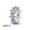 silver butterfly cherry blossom jewelry Valentine's Day/birthday girlfriend gift ring earrings necklace - Image 10
