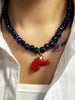 Glass Bead Necklace with Colorful Fish Pendant - Image 1