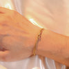 Stainless Steel Double Snake Chain Love Knot Bracelet with Adjustable Length - Image 5
