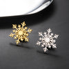 Stainless Steel Snowflake Brooch Pin in Gold-Tone or Silver-Tone - Image 1