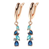 585 Rose Golden Earrings For Women Blue Zircon Leaf Long Dangle Earrings Wedding Jewelry - Image 7