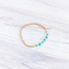 Turquoise Bracelets Gift for Her Stretch Bracelet Jewelry for Women Gold Plated Beads - Image 3