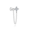 1PC Sparkling Piercing Stud Earrings Silver Shining Circle Earring For Women Ear Bone Earring Jewel - Image 21