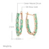 Oval Multicolor Stone Long Drop Earrings For Women Rose Gold Color Full Zircon Setting Jewelry Gifts - Image 2