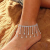 Cuier 1PC Rhinestone Tassel Anklet Chain Jewelry for Women Anklet Jewelry for Beach - Image 4