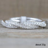 Twist Rings for Women Band White CZ Simple Stylish Accessories Party Daily Versatile Jewelry - Image 3