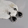Vintage Black Stone Drop Earring Jewelry Geometric Triangle Hollow Ear Jewelry For Women Girls - Image 4
