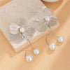 Large Flower Earring with Pearl Pendant Korean Design Stud Earrings for Women Girls Metal Jewelry Accessories Party Gift - Image 5